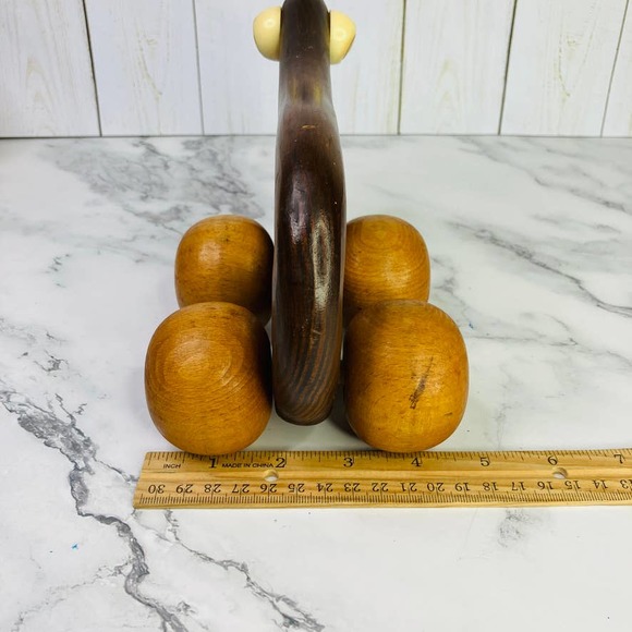 Vintage Wooden Frog Rolling Push Toy Montessori Nursery - Picture 9 of 9